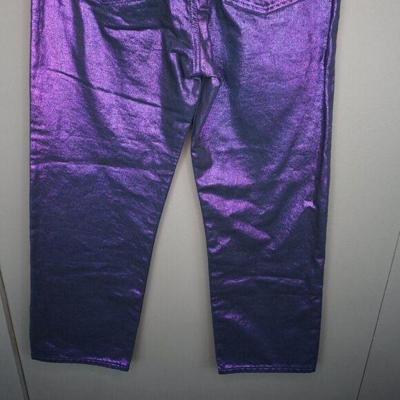 Levi's Premium Candy Coated Ribcage Straight Ankle Jeans in Purple size 28 - Picture 10 of 16